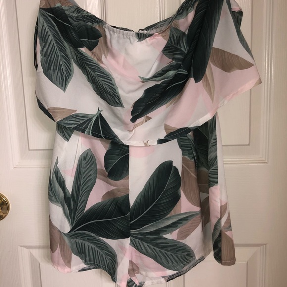 Nordstrom Misguided Print Off The Shoulder Romper - Picture 2 of 7